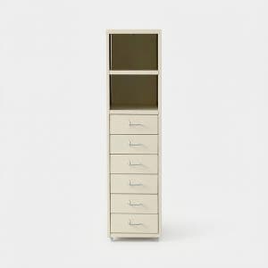 피하 높은6단 선반서랍장 28x41x109, 6단, 크림 2674.1621