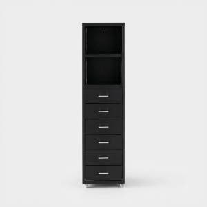 피하 높은6단 선반서랍장 28x41x109, 6단, 블랙 0499.4693