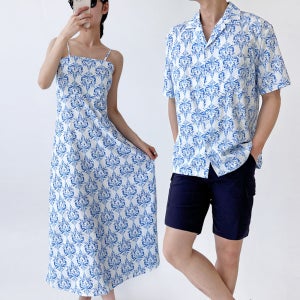 제주도 여행 동남아 웨딩 휴양지 커플룩 옷 셔츠 커플시밀러룩 롱