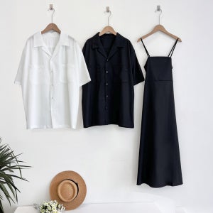 제주도 여행 동남아 웨딩 휴양지 커플룩 옷 셔츠 커플시밀러룩 롱