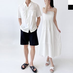 제주도 여행 동남아 웨딩 휴양지 커플룩 옷 셔츠 커플시밀러룩 롱