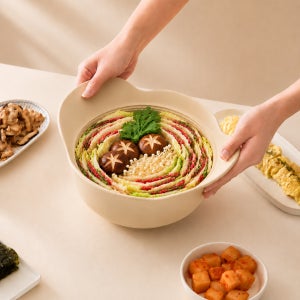실리프랑 촉촉 실리콘 전자레인지 멀티 찜기 이중밀폐 계란찜 전자렌지 냄비 버터베이지 1P