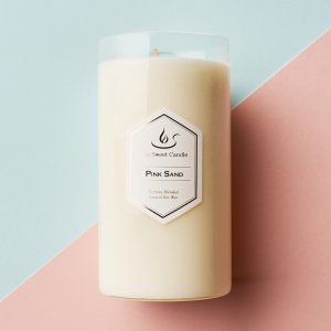 더스윗캔들 라지자 소이캔들 향초 핑크샌드+사쉐S, 540g, 1개