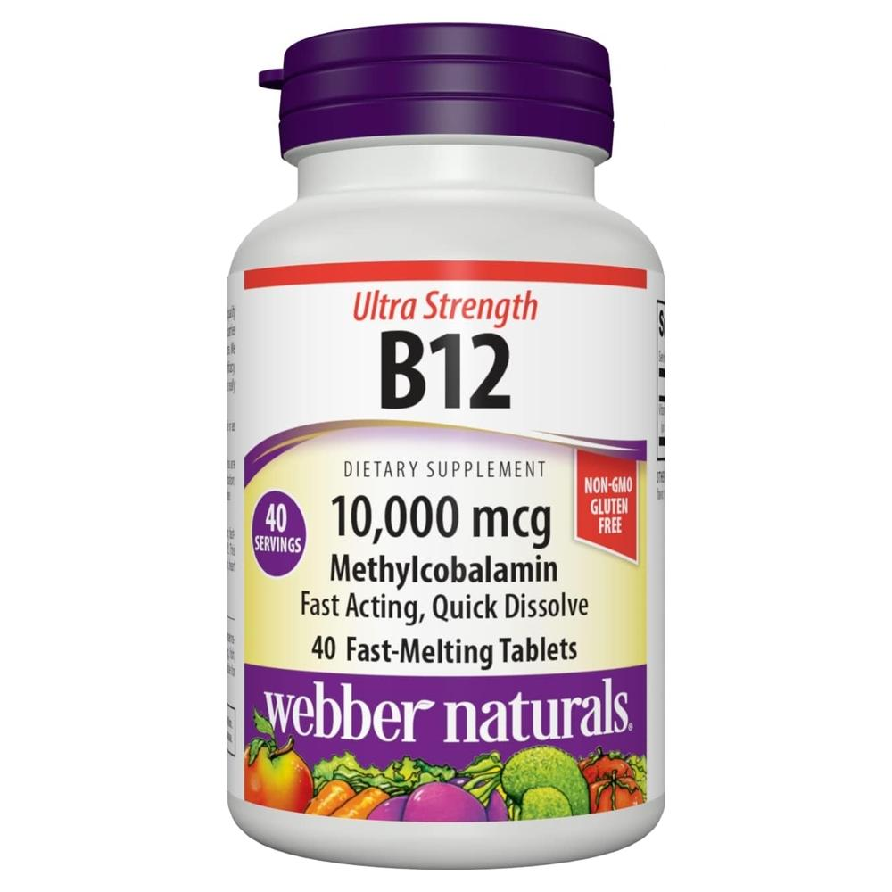 웨버 네츄럴스 비타민 <b>B12 메틸코발라민 10000mcg</b> 용해성 40 정