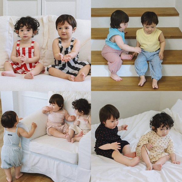 5+1 여름 아기내복 나시 5부 7부 신생아 유아동 배앓이 골지 모달 아기실내복 바지