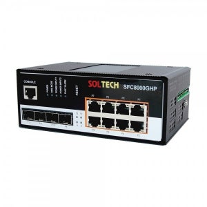솔텍 8 PoE+4 SFP 광 스위치허브 L2 산업용 기가비트 PoE허브 SFC8000GHP