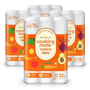 쿠킹메이트 키친타올 순수천연펄프 100매 x48롤