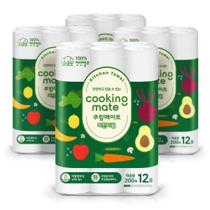 쿠킹메이트 키친타올 순수천연펄프 200매 x48롤