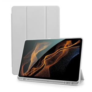 로랜텍 갤럭시탭 펜슬수납 스마트커버 케이스 웜그레이, 갤럭시 탭 A8(2022)