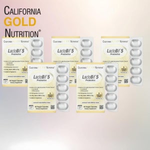 CGN 락토바실러스 5개 LactoBif5 비피도박테리아 3개 함유 프로바이오틱 50억CFU 베지 캡슐 60정 5통