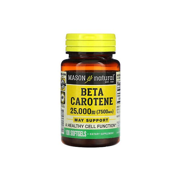 Mason <b>Natural 베타 카로틴</b>, 25,000 IU(<b>7500 mcg</b>), 소프트젤 100개