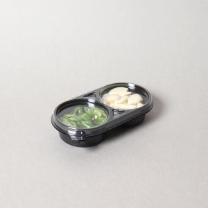 일회용 소스용기 포장 2칸 소스통 반찬용기 2구 두칸 반찬통