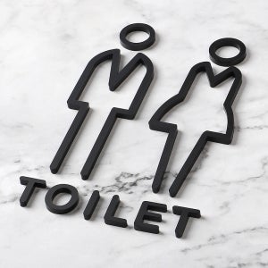 모던 화장실 안내 표지판 세련된 디자인 문 부착형 타입B 남녀