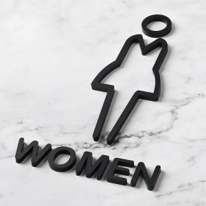 모던 화장실 안내 표지판 세련된 디자인 문 부착형 타입B 여자