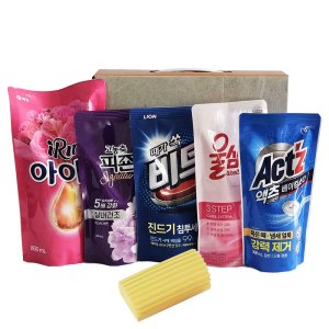 단체선물 생필품 집들이선물 섬유유연제 세탁세제 울샴푸 6종 선물세트