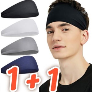 [Woo2] 1+1세트 남녀공용 쿨 와이드 헤어밴드, 스포츠 헤드밴드, 러닝 슬로우조깅 축구 야구 농구 테니스 배드민턴 헬스 등산
