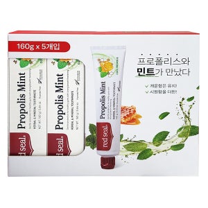 레드씰 프로폴리스 민트향 치약 160g x 5개 코스트코