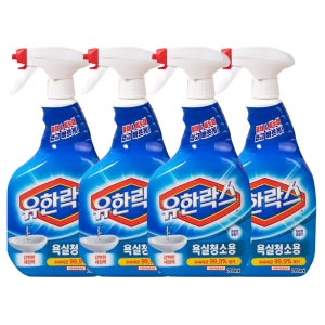 유한락스 욕실청소용 세정제 785ml, 4개