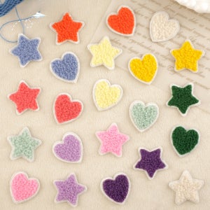 뽀글이 하트 별 와펜 DIY 패치 열접착 리폼 가방 꾸미기 모자