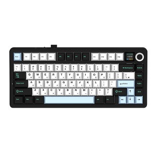 AULA F75Max 유무선 독거미 LCD 기계식 키보드 펀키스 정품 스카이블랙, KTT 저소음바다축