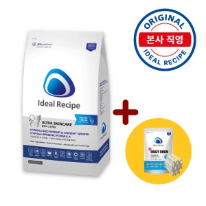 아이디얼레시피 강아지사료 가수분해 새우 알러지사료 울트라 스킨케어(피부, 눈물), 3kg, 1개