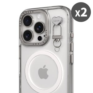 168cm 폰케이스 꾸미기 실버 키링 부착 고리 하트참 2매