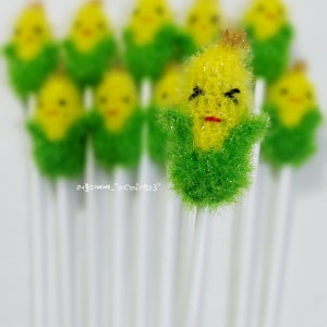 핸드메이드 손뜨개수세미 텀블러병솔 슬림옥수수 주방병솔 선물 답례 소품