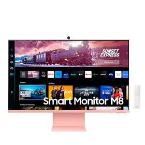 삼성전자 스마트모니터 M8 S32CM80P 80cm 고해상도 UHD 4K OTT 유튜브 선셋핑크 사무용 업무용 가정용 PC 컴퓨터 모니터