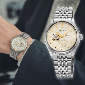 세이코 시계 프레사지 클래식시리즈 오픈하트 골드 SPB480J1 백화점AS,보증서