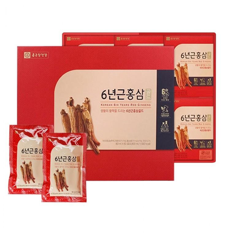 6년근 홍삼 <b>골드</b> 액 종근당 건강 80mlx60포 기능 식품 제품 고함량 국내산 <b>녹용</b>