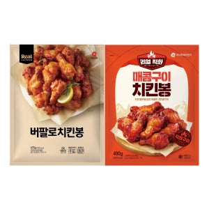 마니커에프앤지 버팔로치킨봉 470g + 리얼직화 매콤구이 치킨봉400g(총2봉) 버팔로윙
