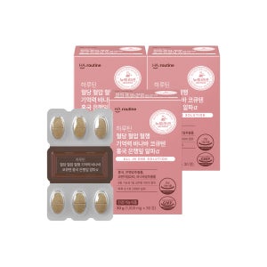하루틴 혈당 혈압 혈행 기억력바나바 코큐텐 코엔자임Q10 홍국은행잎 알파 30정, 3개