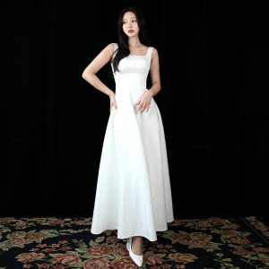 미카도 민소매 셀프웨딩드레스 (S-6XL코르셋) 빅사이즈 2부 피로연 스몰웨딩 돌잔치