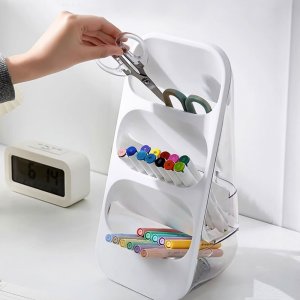 모던 펜꽂이 색연필꽂이 다용도 3단 필기구 정리함