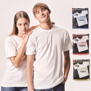 [공식판매] 헤인즈 무지 반팔티 이너 티셔츠 3팩