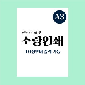 [A3 전단지/포스터 인쇄] 소량 출력 제작 (10장부터 가능)