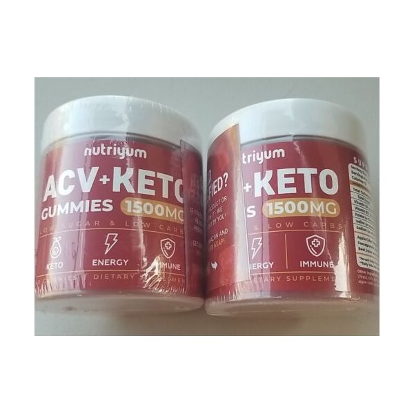 nutri yum <b>뉴트</b>리움 ACV 2팩 + 케토 구미 1500mg <b>에너지</b> - 저설탕 탄수화물 -제