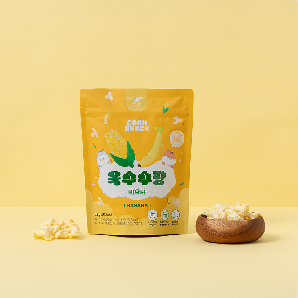Little Spoon Corn Pang Baby Toddler Lactic Acid Bacteria Snack NON-GMO Corn Puff Snack Banana, 1 pc