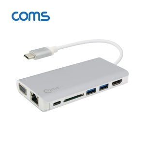 C타입허브 7in1 USB멀티포트 HDMI VGA PD충전 USB여러개 CT198LC