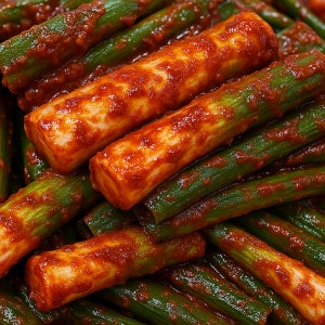 돌산댁 전라도 산지직송 매콤달콤 국내산 통 대파김치 2kg