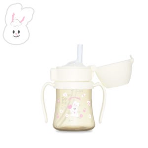 그로미미 노티드 빨대컵 유아물통 어린이집준비물 PPSU 크림버니 200ml