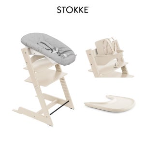 스토케 트립트랩 하이체어+뉴본세트+베이비세트+트레이 세트 - 바닐라화이트