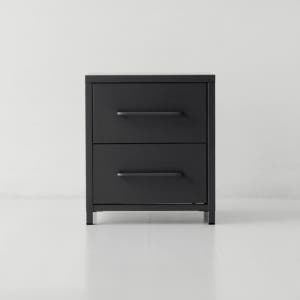 [철제] 피도르 캐비넷 서랍장 2단 400460 400x300x460mm, 2단, 블랙 7686.2450