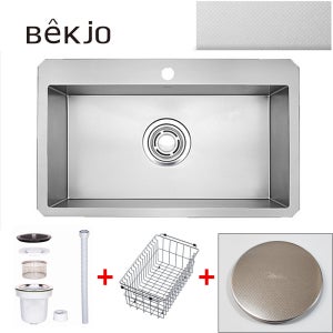 백조씽크 리폼사각씽크볼 CESWSR8635 코팅엠보 3.5T/ 싱크대교체 /기본배수구 포함