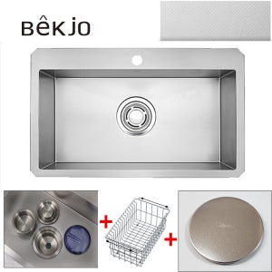 백조씽크 리폼사각씽크볼 CESWSR8635 코팅엠보 3.5T/올스텐배수구 포함/ 싱크대교체