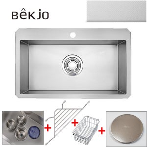 백조씽크 리폼사각씽크볼 CESWSR8635 코팅엠보 3.5T 올스텐배수구 싱크대교체