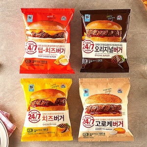 사조 대림 햄버거 4가지 맛 선택 오리지널 딥-치즈 치즈 고로케
