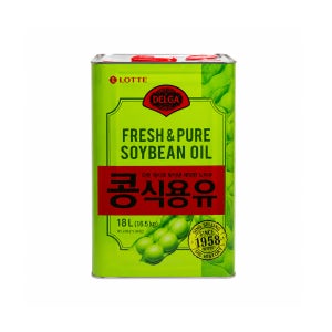 롯데 델가 콩식용유 18L 대용량 업소용 식자재