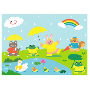 봄비 현수막 어린이집 봄행사 포토존 현수막 제작 140x100cm 259번