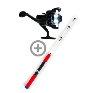 구멍치기 낚시대 릴 세트 바다 방파제 민물 계곡 돌틈낚시 JM200+레드싱웨이브